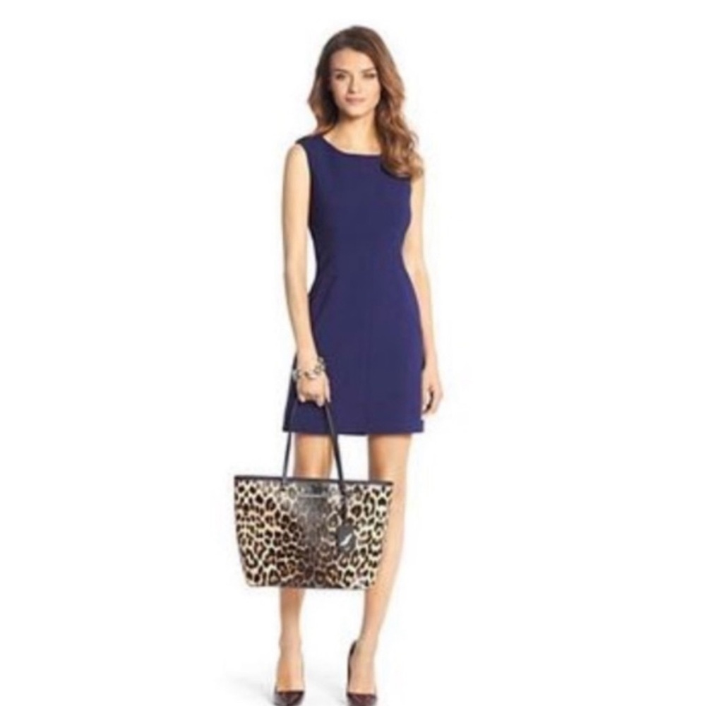 Diane Von Furstenberg Carpreena Mini Dress Navy Blue size 10